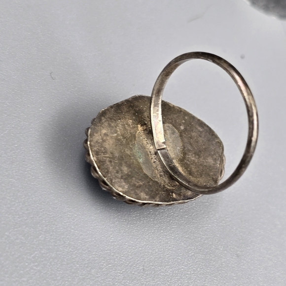 Turquoise and sterling silver vintage ring - Picture 6 of 6
